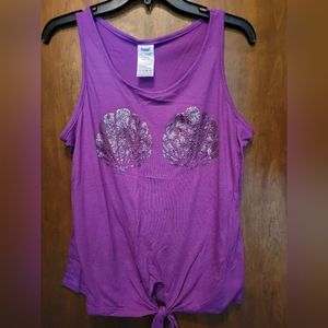 Tank Blouse w/ Shells & Keyhole Tie in Front by Spirit Halloween,  Size Large